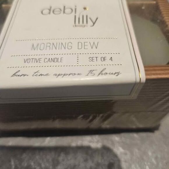 Sage Green Debi Lilly Candles Set of 4, Scent Morning Dew - Picture 2 of 2